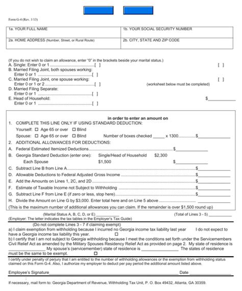 Download Georgia State Tax Withholding Forms For Free Formtemplate