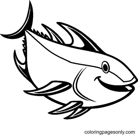 Yellowfin Tuna for Kids Coloring Pages Atún para colorear Páginas