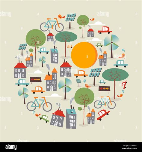 Vintage Go Green Environment Circle Design Vector This Illustration Is