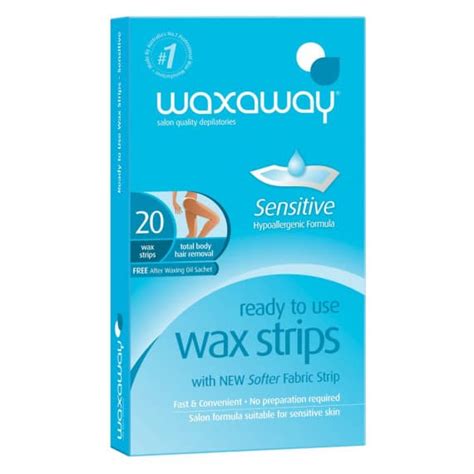 Buy Waxaway Ready To Use Wax Strips Sensitive 20 Pack Online Chempro Chemists