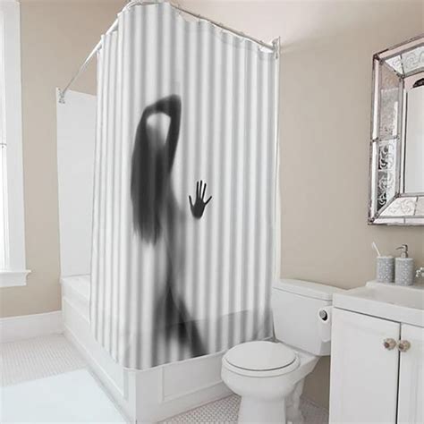 Sexy Woman Showering Shadow Polyester Shower Curtain Waterproof Partition Curtain In Shower