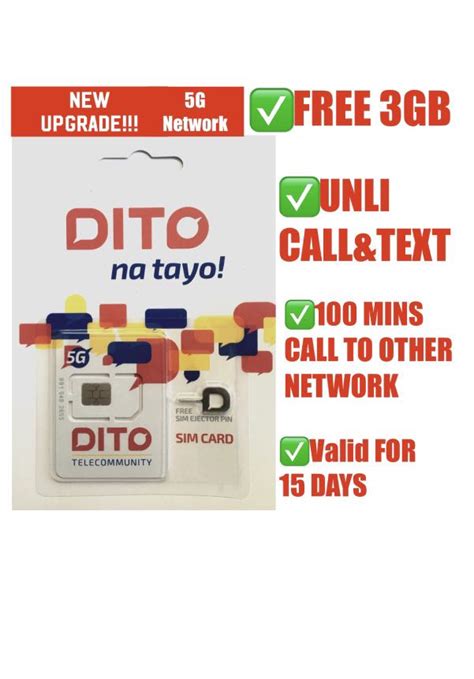 Dito Sim 5g With Free 3gb Unli Callandtext100 Mins Call To Other