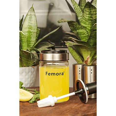 Buy Femora Borosilicate Glass Jar With Brush Clear Container Online