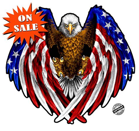 Nostalgia Decals Bald Eagle American Flag Wings Rv Graphics 48 Inch