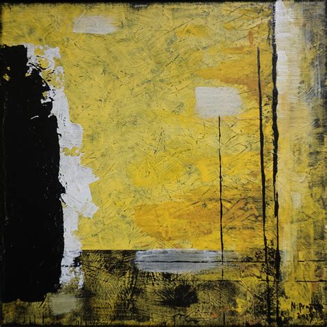 Minimalist Abstract Painting Black Yellow Abstract Large Canvas Art