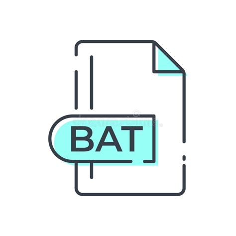 Bat File Format Icon Batch File Format Extension Line Icon Stock