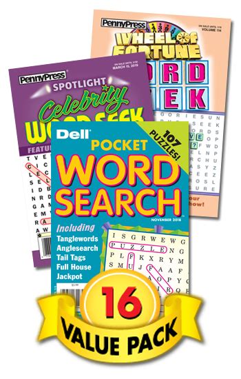 Penny And Dell Word Seeksearch Value Pack 16 Penny Dell Puzzles