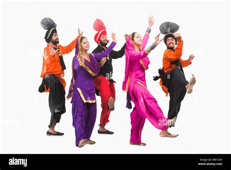 Sikh Doing Bhangra Folk Dance Of Punjab India For Hap