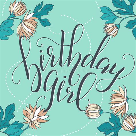 Vector Calligraphy Script Quote Birthday Girl Greeting Card Sign