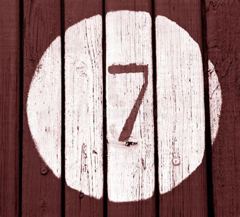 Number Seven Red Toned Wooden Wall Stock Photos Free And Royalty Free