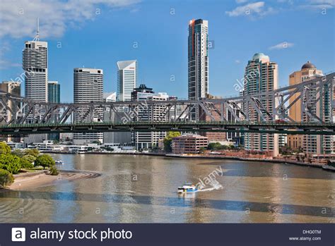 Australia Queensland Brisbane View Of Story Bridge And The City