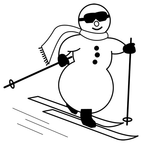 Clip Art Black And White Ski Clip Art Library