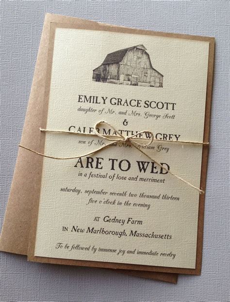 Rustic Barn Wedding Invitations By Lemoninvitations On Etsy 200