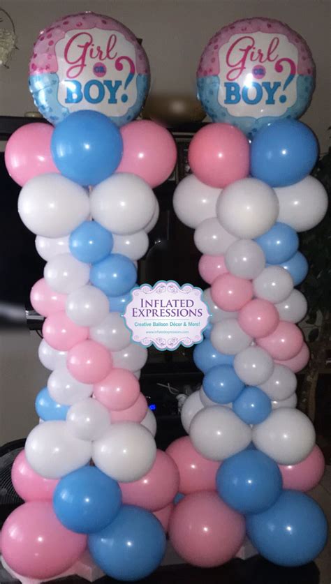Gender Reveal Mini Balloon Columns Decoration Gender Reveal Party