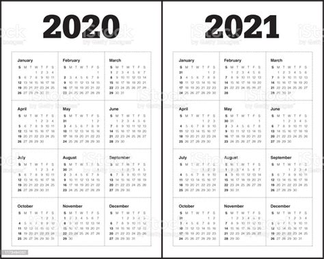 2020 And 2021 Year Calendar Free Letter Templates