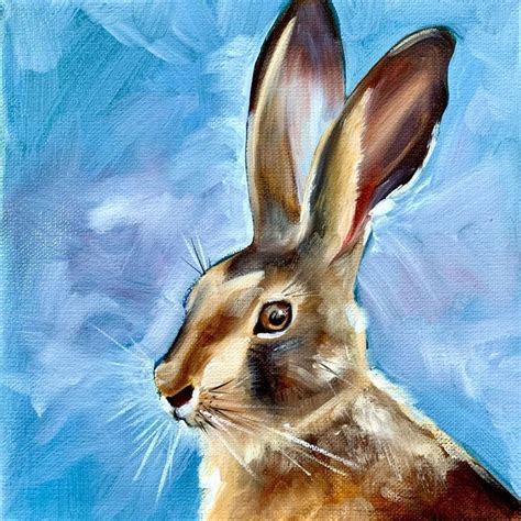 Jenny Terry On Instagram Rabbit 8x8 Oil On Canvas Rabbit Bunny