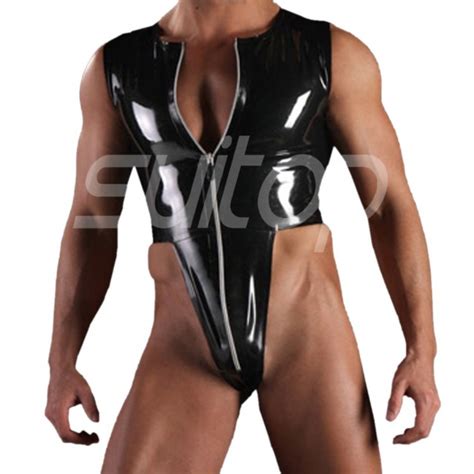 Suitop Special Mens Males Rubber Latex Sleeveless