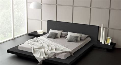 Available in white and black. Fujian Modern Platform Bed (Ash Black) - matisseco