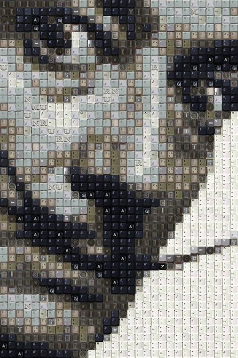 Remarkable Pixelated Portraits Made Of Computer Keys By Guy Whitby Aka Workbyknight Wbk