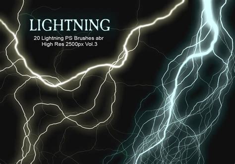 Lightning Brush For Photoshop Gimp Afiinity Photo Pix Cores