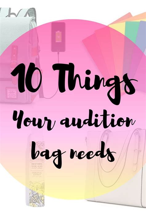 What To Bring To An Audition Acting Auditions Acting Tips Dance