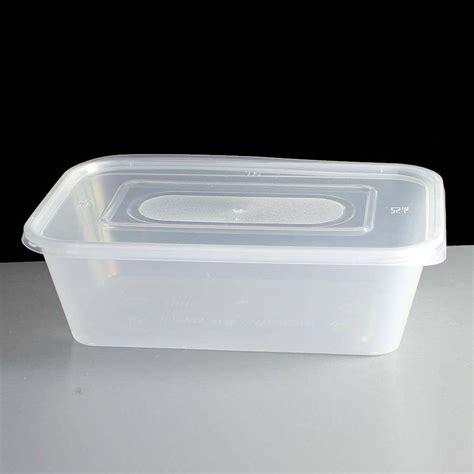 650cc Clear Rectangular Plastic Container And Lid