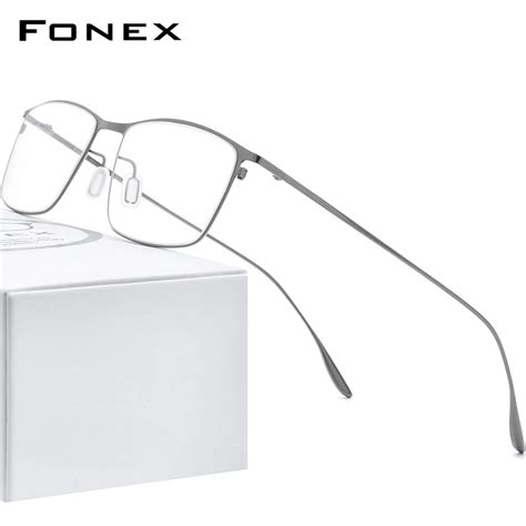 fonex titanium alloy glasses frame men square myopia prescription eyeglasses frames 2020 new