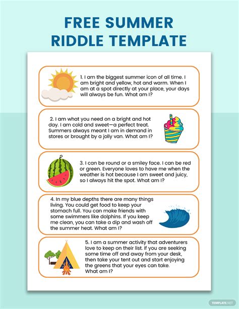 Summer Riddle In Illustrator Ms Word Portable Documents Photoshop