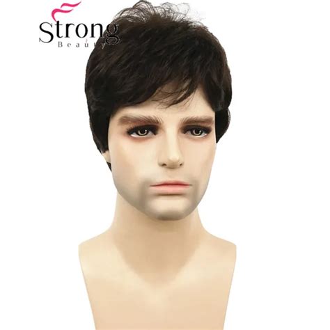 Strongbeauty Dark Brown Wig Mens Short Synthetic Hair Wigs Colour