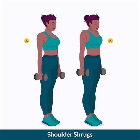 Premium Vector Shoulder Shrugs Exercise Woman Workout Fitness