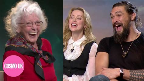 Adorable Grandma Interviews Jason Momoa And Amber Heard For Aquaman