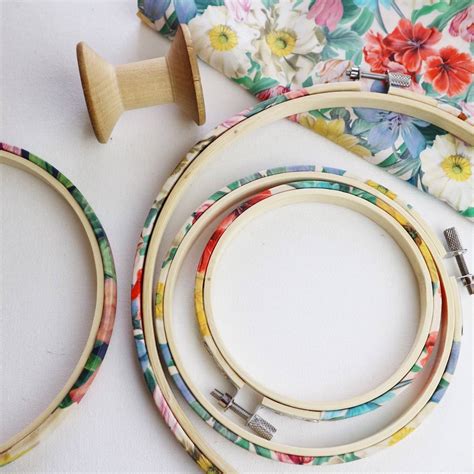 Floral Embroidery Hoop Frame Liberty Print By Stitchkits Crafts