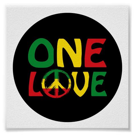 One Love Reggae Design Poster Uk