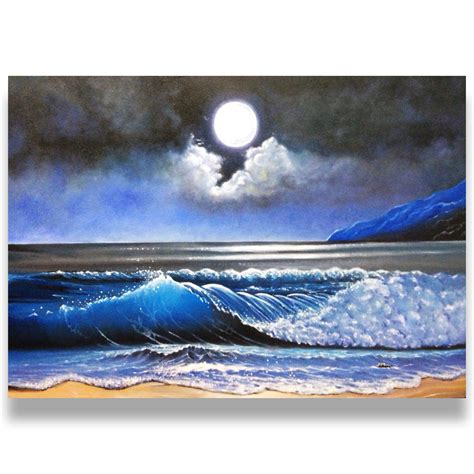 Night Sky Moon Painting At Explore Collection Of