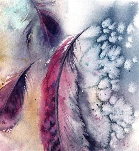 Purple Feathers Fine Art Print Feathers Purple Pink Abstract Realism