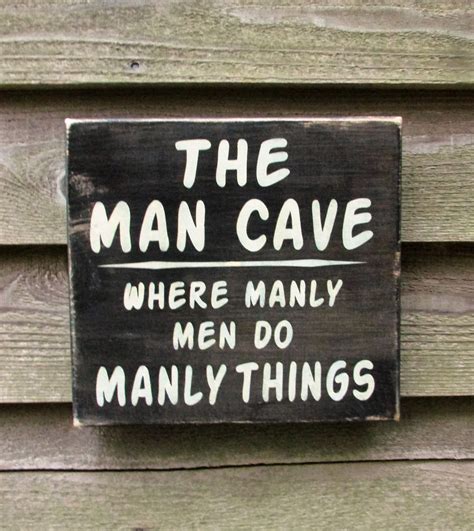 Man Cave Sign T For Dad Primitive Rustic Home Decor Hand Painted