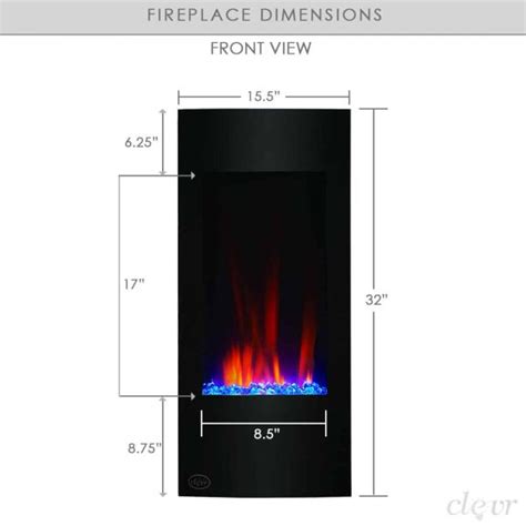 Clevr Vertical Wall Mount 32 Adjustable Electric Fireplace Heater