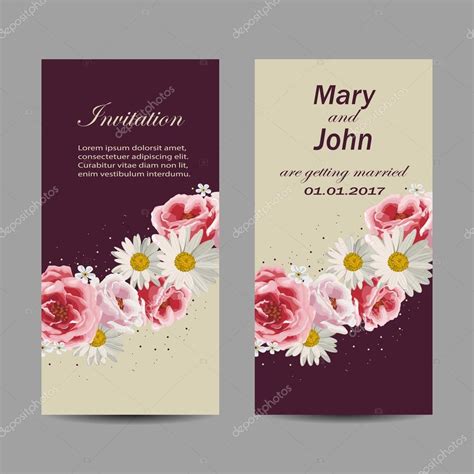 Set Of Wedding Invitation Cards Design — Stock Vector © Deboprev