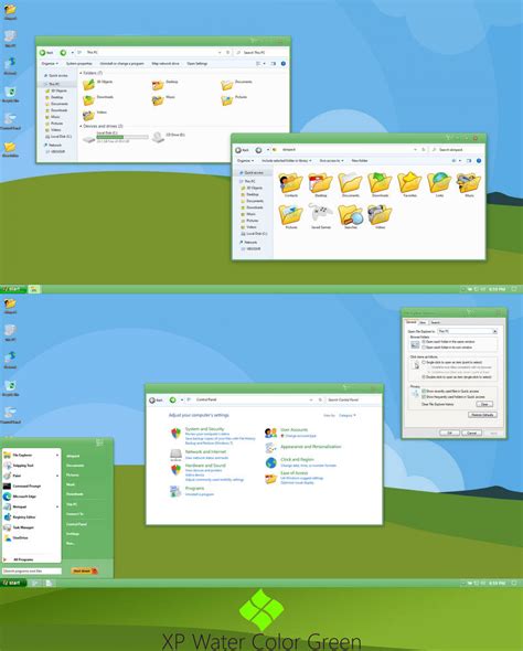 Xp Watercolor Green Theme For Windows 10 By Protheme On Deviantart