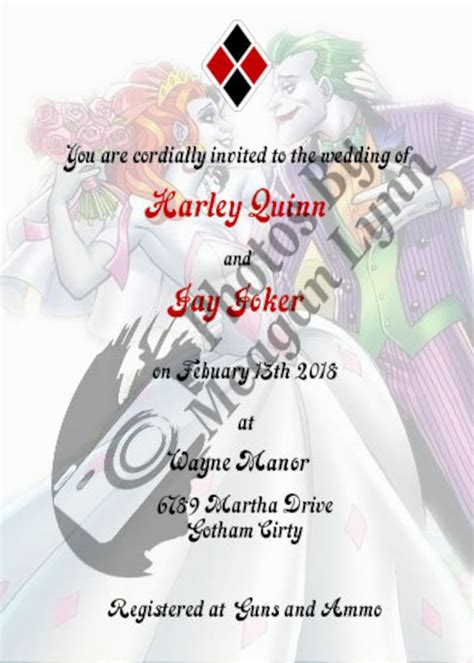 Joker And Harley Quinn Wedding Invitations Newbfarm