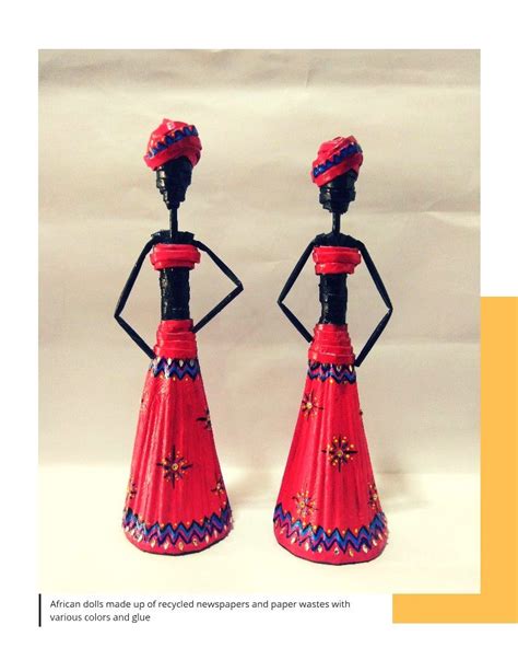 African Dolls Artisian Doll Makeup Newspaper Crafts Bracelet Crafts