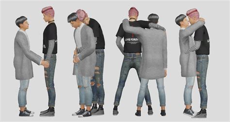 Gay Couple Pose Pack Simsworkshop