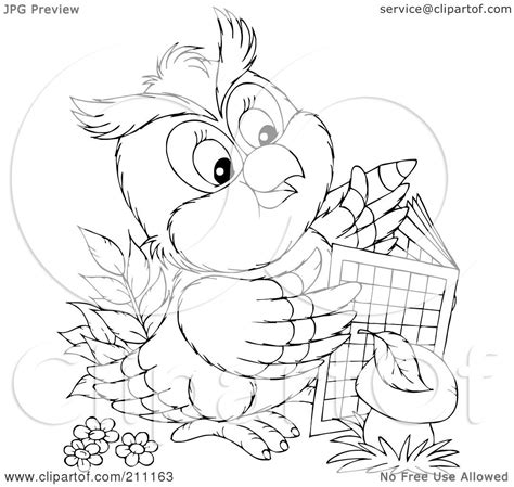 Cute owlring pages bratz eulen vorlagen printable for adults free. Royalty-Free (RF) Clipart Illustration of a Coloring Page ...