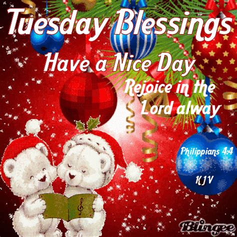 You can send a hot cup of coffee or a warm kiss to perk up the day of your friends or loved ones through these cards. Good Morning Everyone, Happy Tuesday. I pray that you have ...