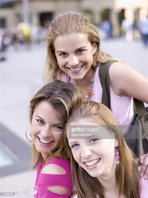 Three Teenage Girls Smiling High Res Stock Photo Getty Images