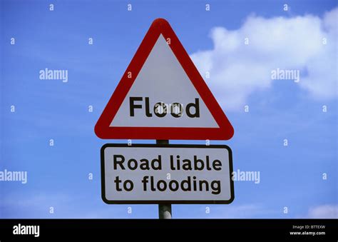 Road Liable Flooding Warning Sign Hi Res Stock Photography And Images