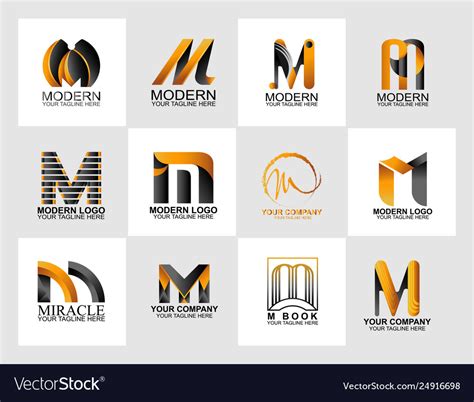 Letter M Logo Collection Corporate Identity Logo Vector Image