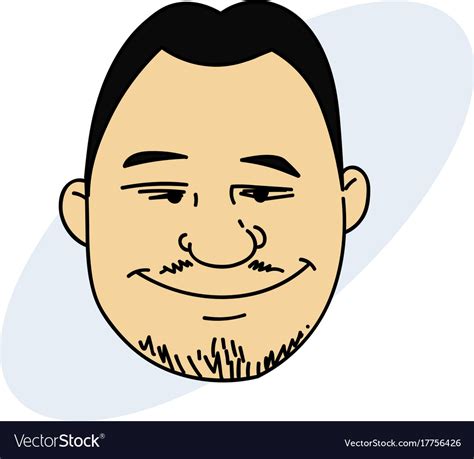 Happy Chinese Man Face Royalty Free Vector Image