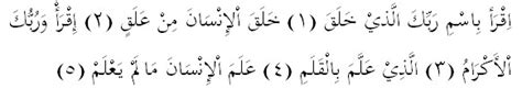 Bacalah dengan (menyebut) nama tuhanmu yang menciptakan. surat al-alaq 1-5 - Catatan Muslimah
