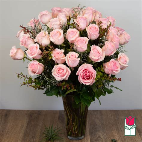 Valentines Beretanias 3 Dozen Pink Rose Bouquet Pink Hue May Vary
